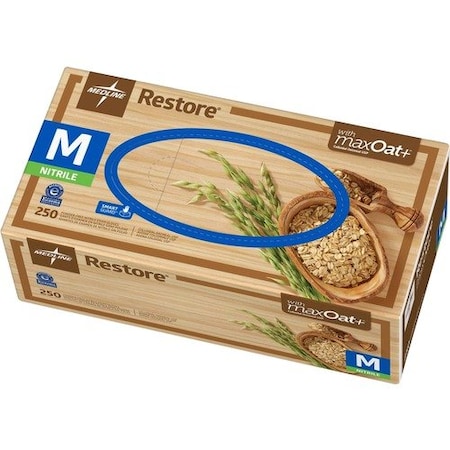 Medline Restore, Disposable Gloves, Nitrile, M, 250 PK MIIOAT6802